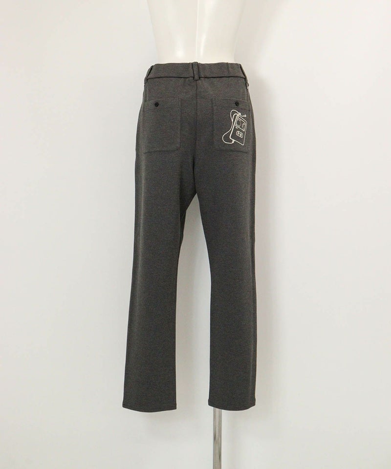 発熱保温モックロディジャージーパンツ(グレー)後ろ