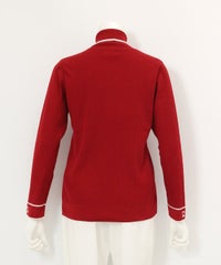 ハイネックリブニット後（レッド）