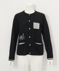 ウール混ニットカーディガン（ブラック）