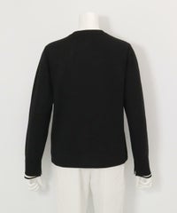 ウール混ニットカーディガン後（ブラック）