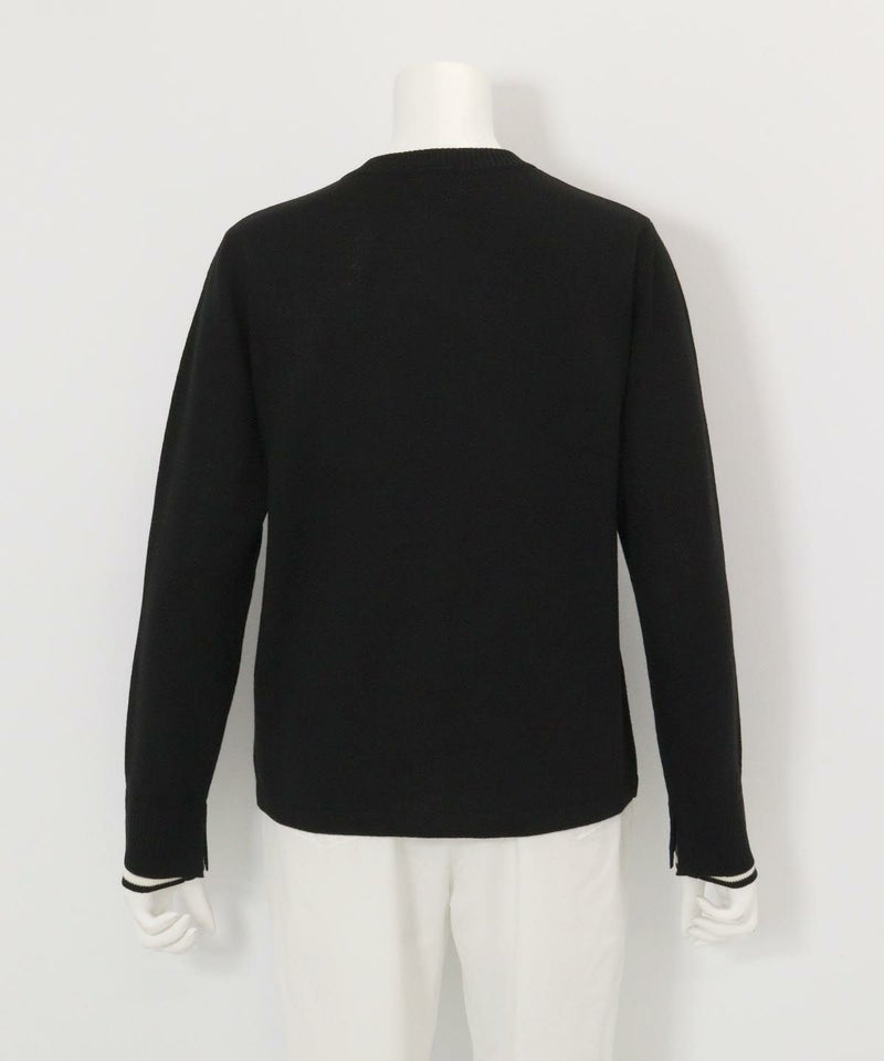 ウール混ニットカーディガン後（ブラック）
