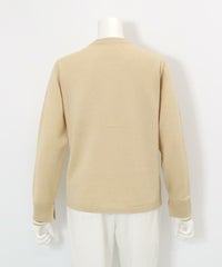 ウール混ニットカーディガン後（ベージュ）