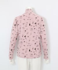 総柄プリント起毛プルオーバー後（ピンク）