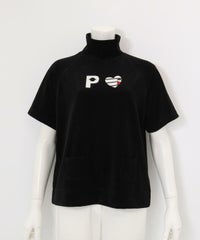 パイル地半袖プルオーバー(ブラック)前