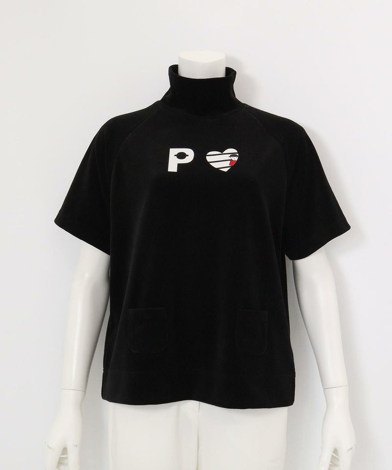 パイル地半袖プルオーバー(ブラック)前