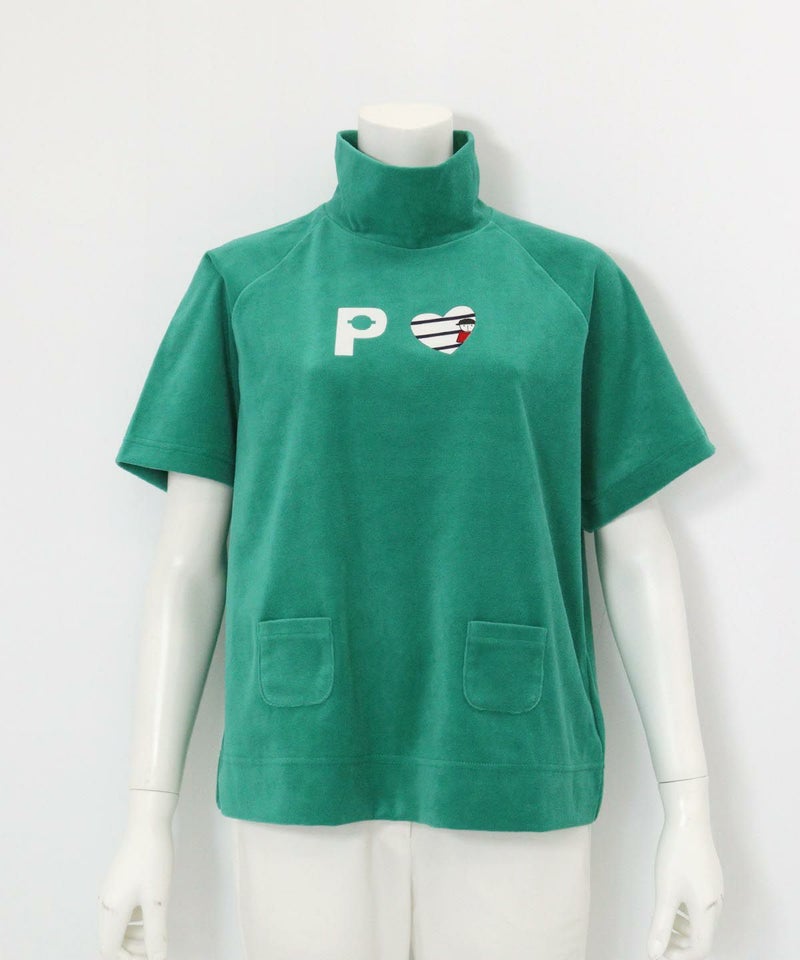 パイル地半袖プルオーバー(グリーン)前