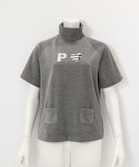 パイル地半袖プルオーバー(グレー)前