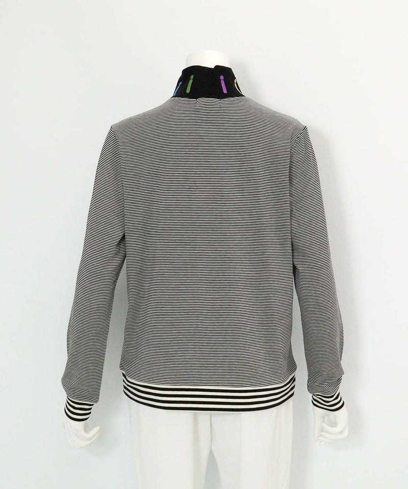 吸湿発熱ボーダー切替プルオーバー(ブラック)後ろ