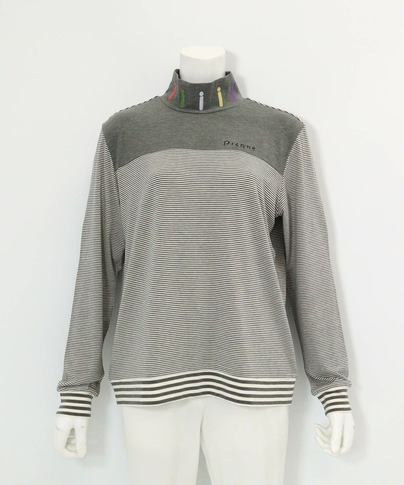 吸湿発熱ボーダー切替プルオーバー(グレー)前