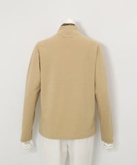 ポイント刺繍保温起毛プルオーバー後（ベージュ）