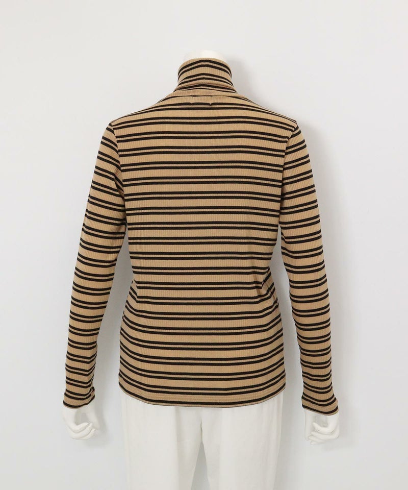 フライスボーダーハイネックプルオーバー後（ベージュ）