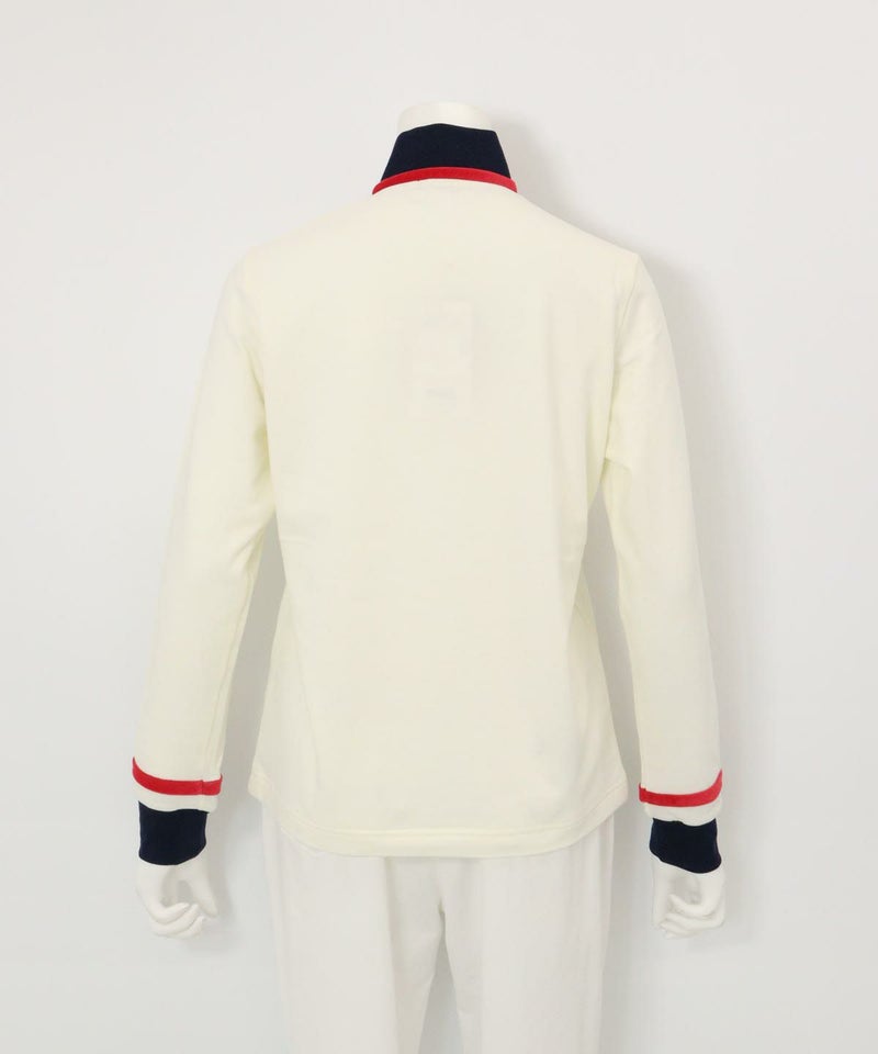 ベロアライン保温起毛プルオーバー後（ホワイト）