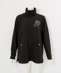 発熱保温モックロディチュニック(ブラック)前