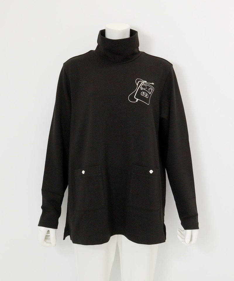 発熱保温モックロディチュニック(ブラック)前