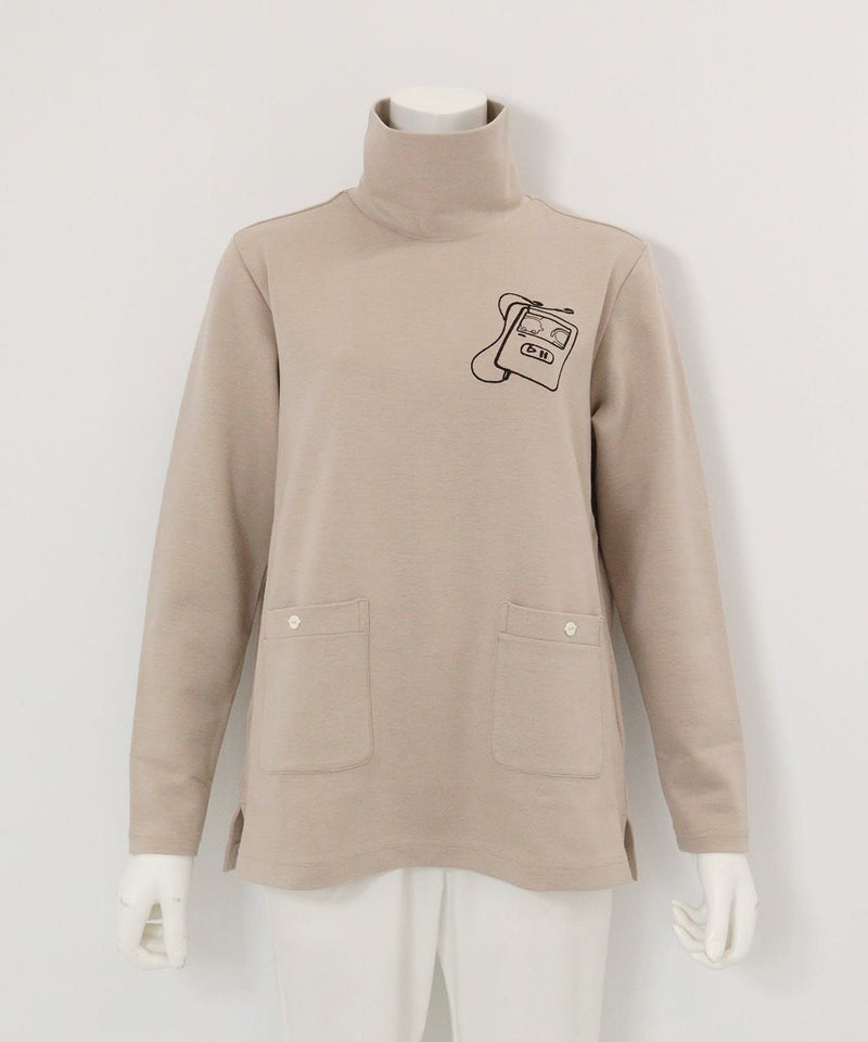 発熱保温モックロディチュニック(ベージュ)前