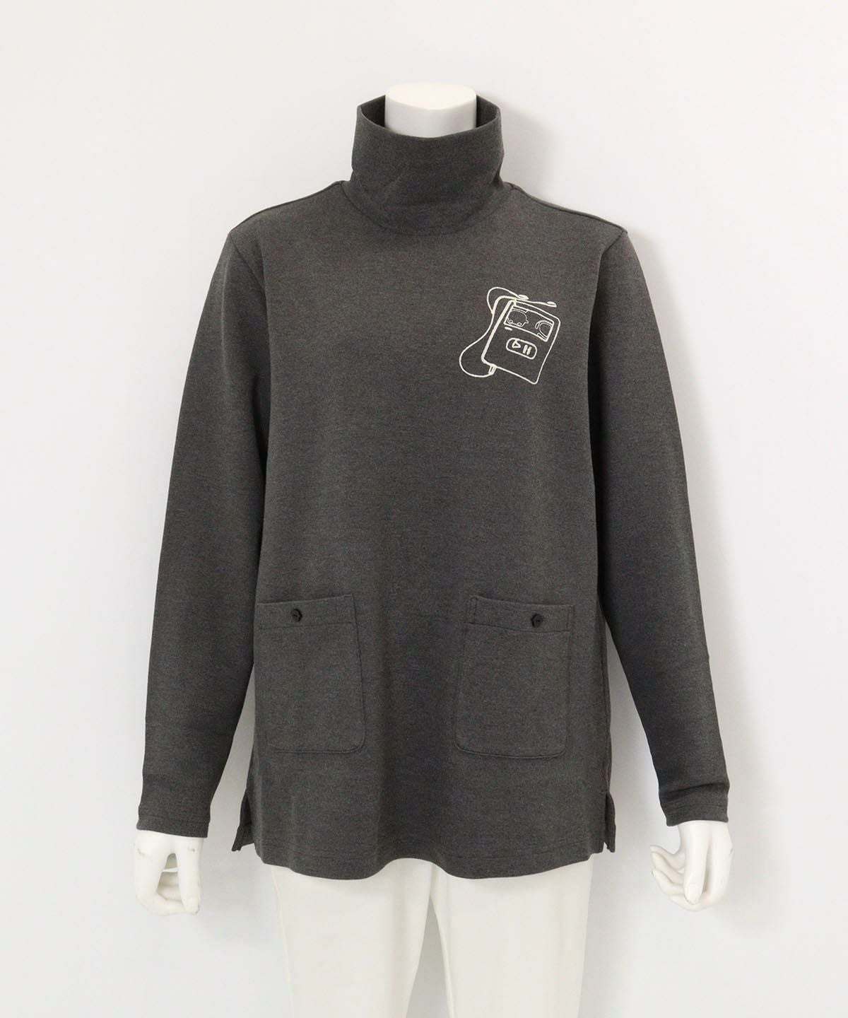 発熱保温モックロディチュニック(グレー)前