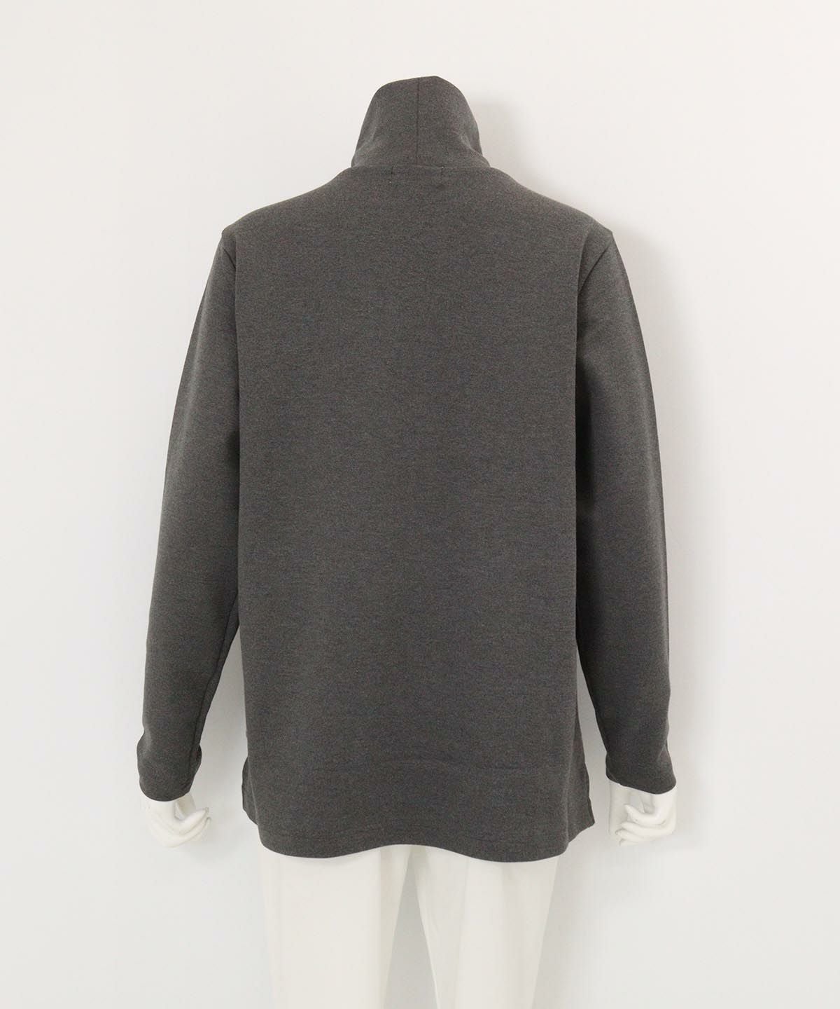 発熱保温モックロディチュニック(グレー)後ろ