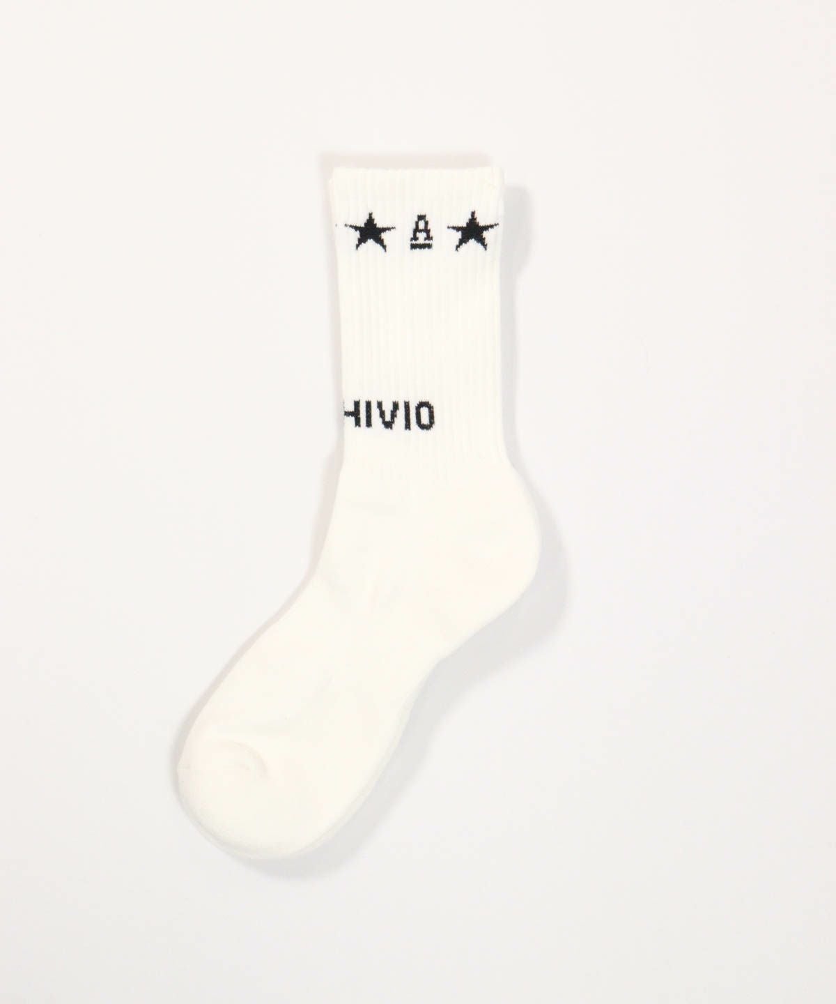 【メンズ】星柄ロゴソックス（ホワイト）