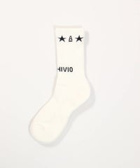 【メンズ】星柄ロゴソックス（ホワイト）