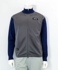 【メンズ】異素材切替配色ブルゾン（グレー）