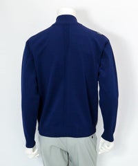 【メンズ】異素材切替配色ブルゾン後（グレー）