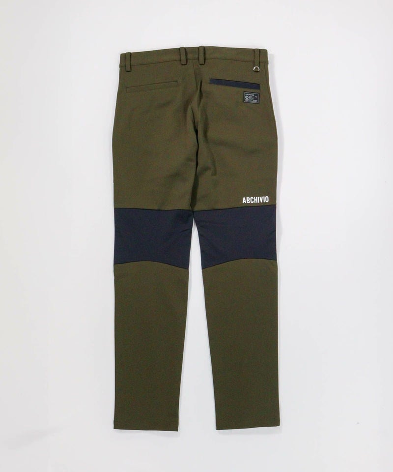 【メンズ】配色切替UVパンツ後（カーキ）