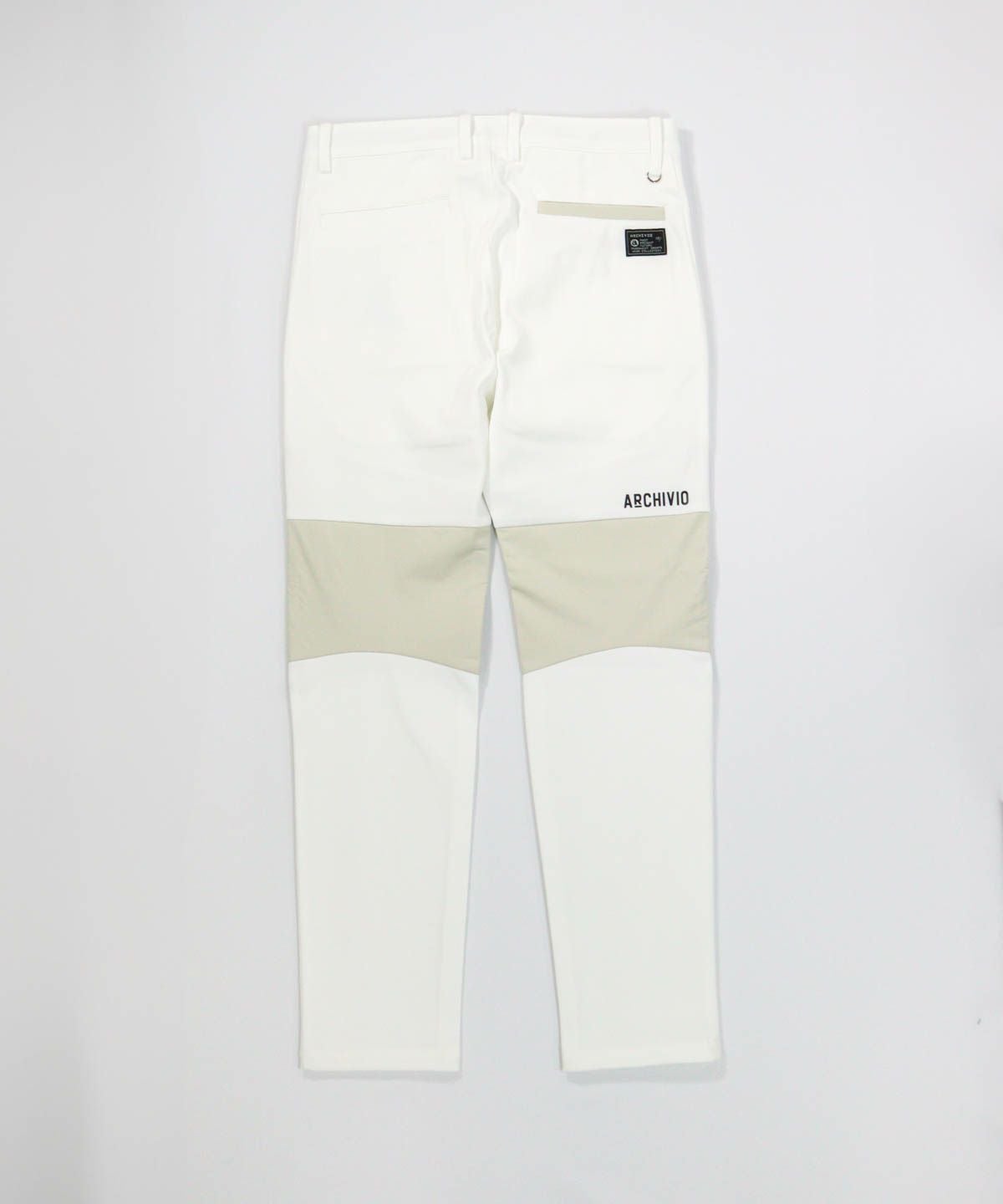 【メンズ】配色切替UVパンツ後（ホワイト）