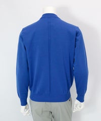 【メンズ】ウール混星ロゴニット後（ブルー）