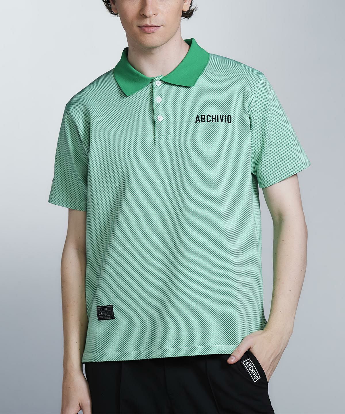 メンズ】幾何学柄ニットポロシャツ|アルチビオ - ゴルフウェアや婦人服通販