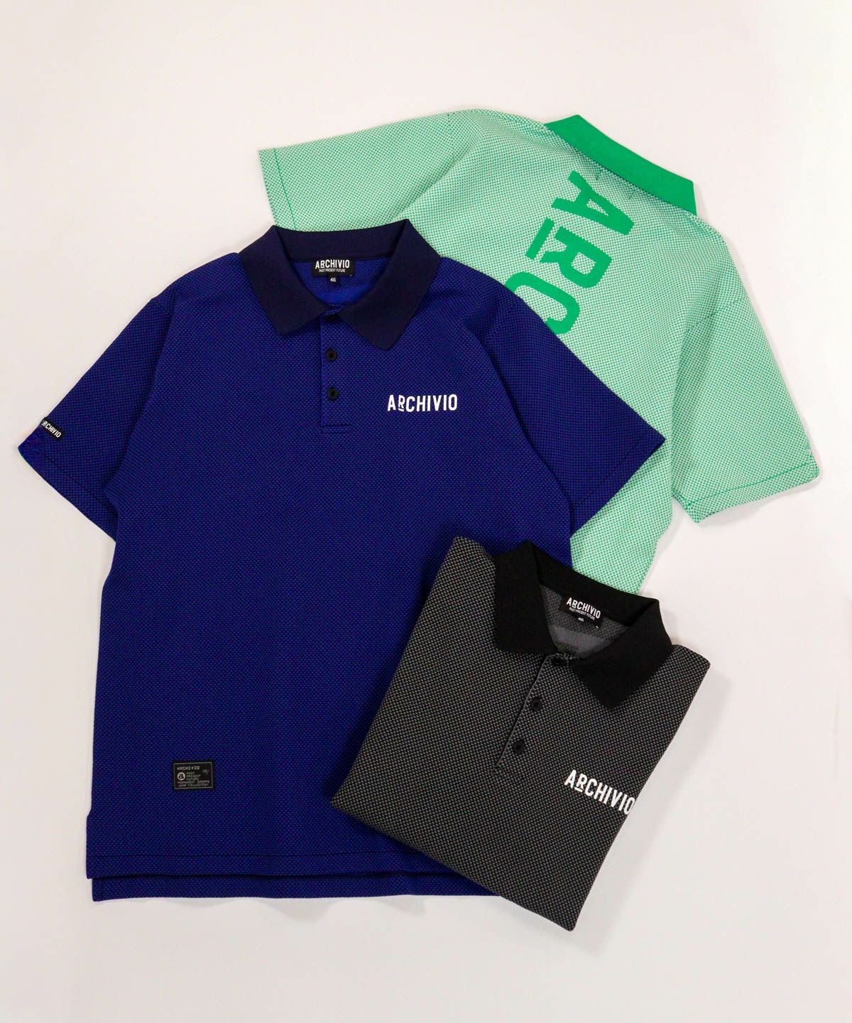 メンズ】幾何学柄ニットポロシャツ|アルチビオ - ゴルフウェアや婦人服通販