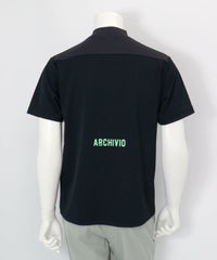 【メンズ】胸切替UV冷感プルオーバー後（ブラック）