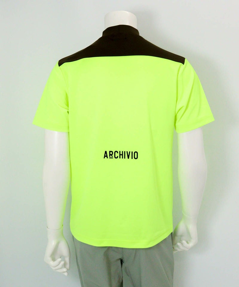 【メンズ】胸切替UV冷感プルオーバー後（イエロー）