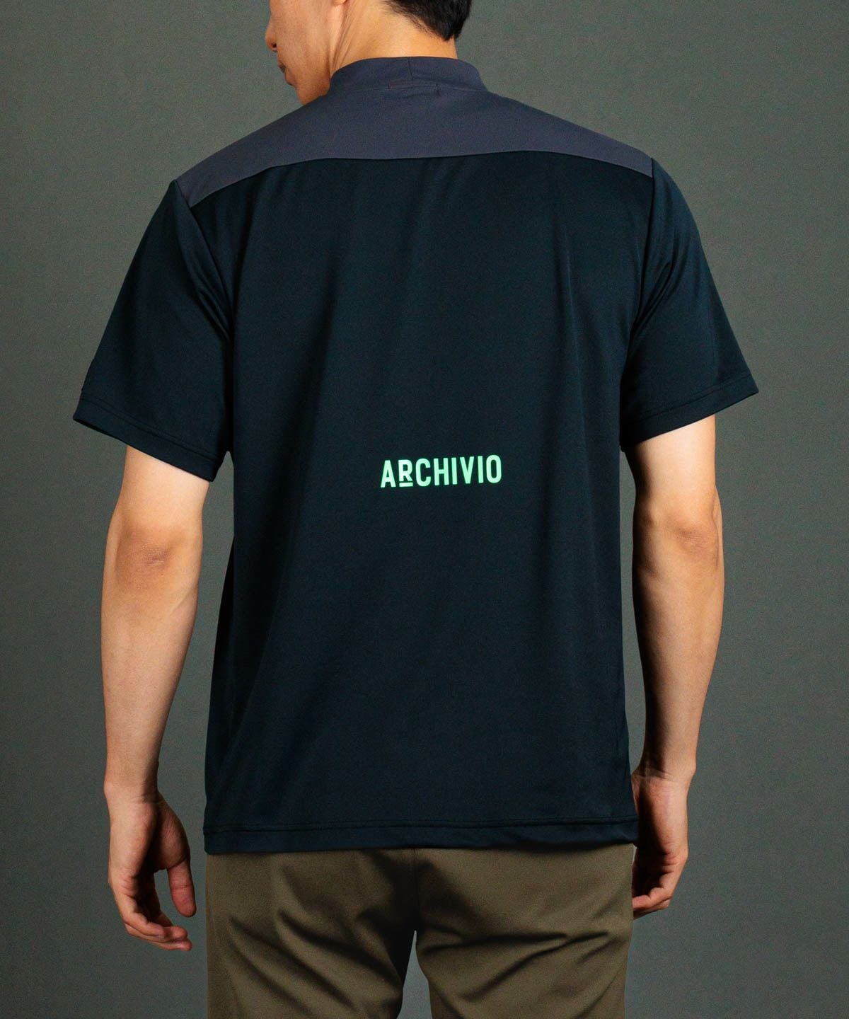 38 ARCHIVIO ブルー　吸汗速乾 UVカット パイピング メンズ】胸切替UV冷感プルオーバー|アルチビオ - ゴルフウェアや婦人服通販