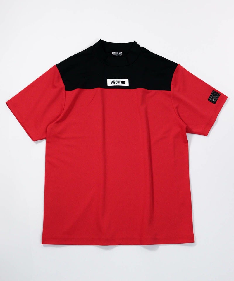 【メンズ】胸切替UV冷感プルオーバー（レッド）