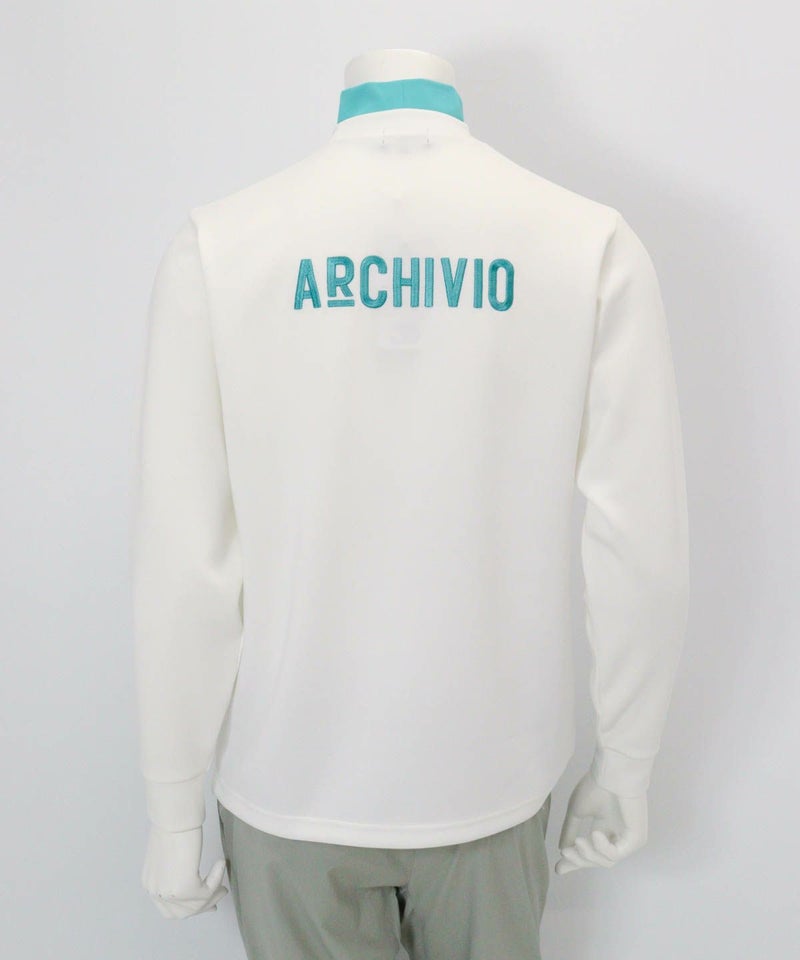 【メンズ】バックロゴ刺繍UV冷感プルオーバー後(ホワイト）