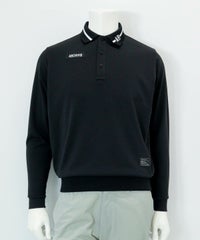 【メンズ】ライン襟UVポロシャツ（ブラック）