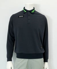 【メンズ】ライン襟UVポロシャツ（グレー）