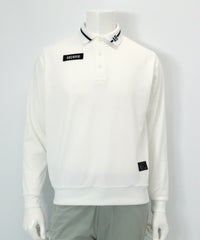 【メンズ】ライン襟UVポロシャツ（ホワイト）