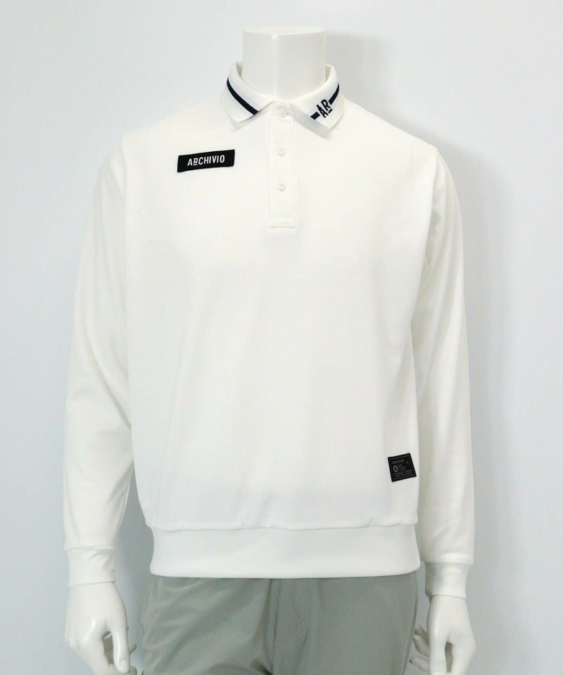 【メンズ】ライン襟UVポロシャツ（ホワイト）