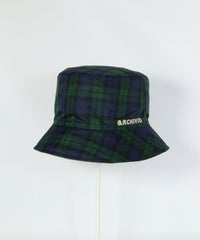 リバーシブルキルトハットチェック柄面（ベージュ）