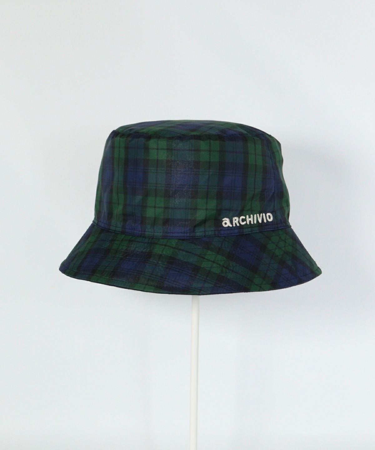 リバーシブルキルトハットチェック柄（ネイビー）