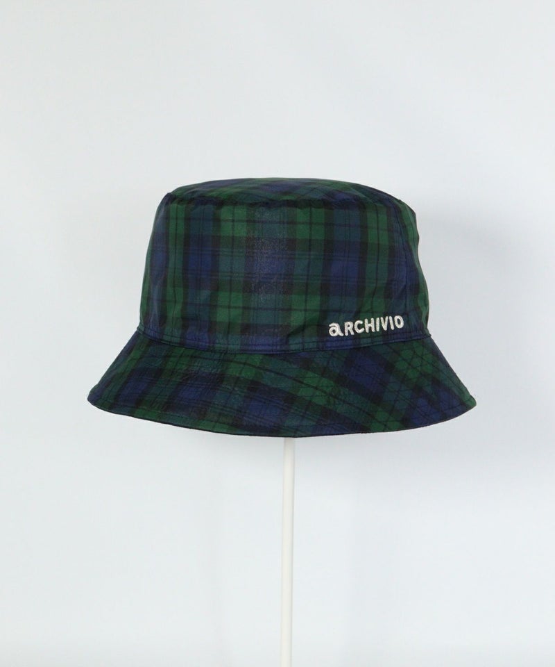 リバーシブルキルトハットチェック柄（ネイビー）