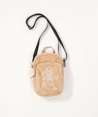 フェイクファー刺繍ポシェット（ベージュ）