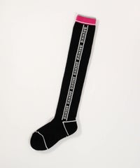 バイカラーサイドロゴハイソックス（ブラック）