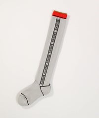 バイカラーサイドロゴハイソックス（ライトグレー）