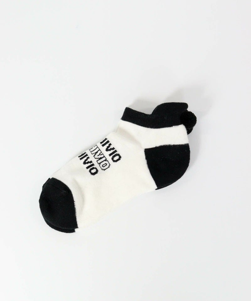 ポンポンつきショートソックス（ブラック）