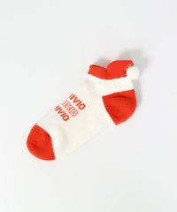 ポンポンつきショートソックス（オレンジ）