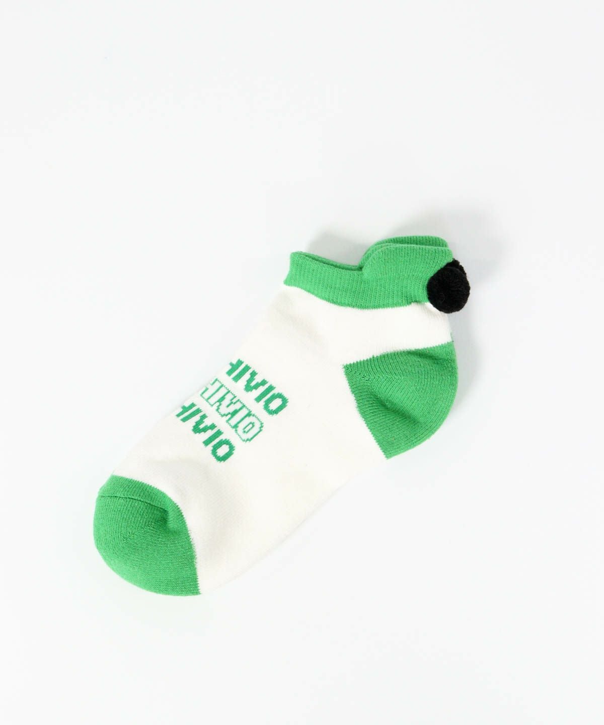 ポンポンつきショートソックス（ライトグリーン）