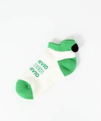 ポンポンつきショートソックス（ライトグリーン）