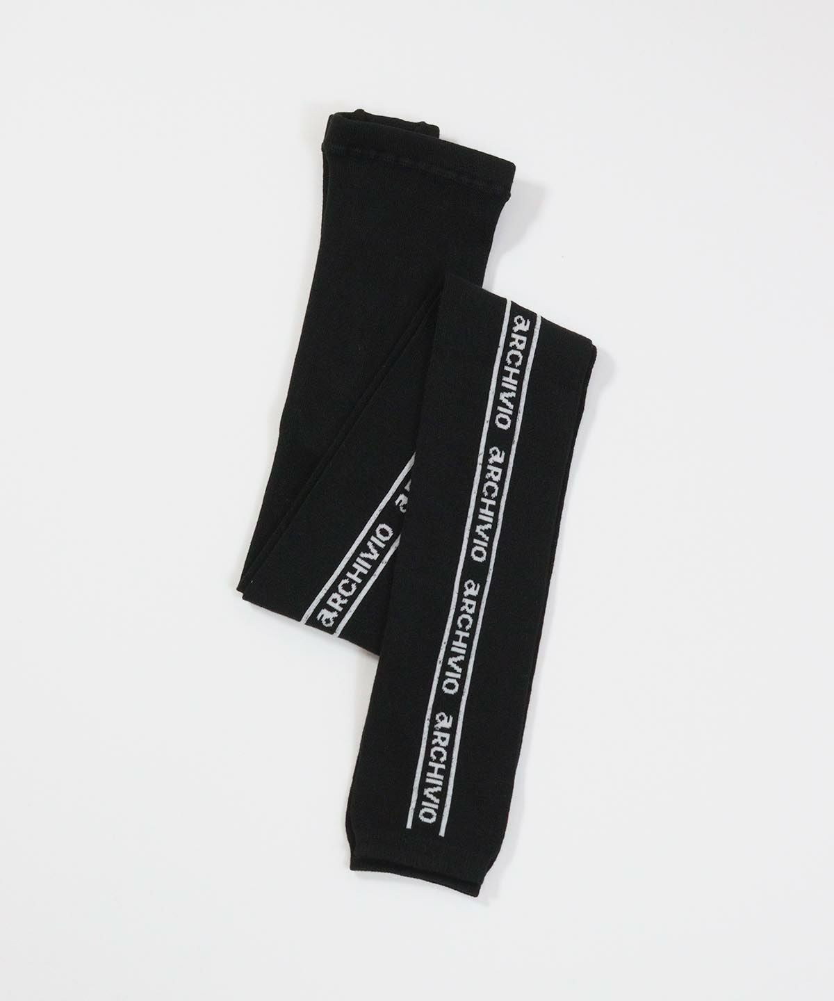 コットン混ロゴラインレギンス（ブラック）